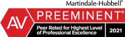 logo indicating that Elizabeth has an AV Peer Rating from Martindale-Hubbell for the Highest Level of Professional Excellence